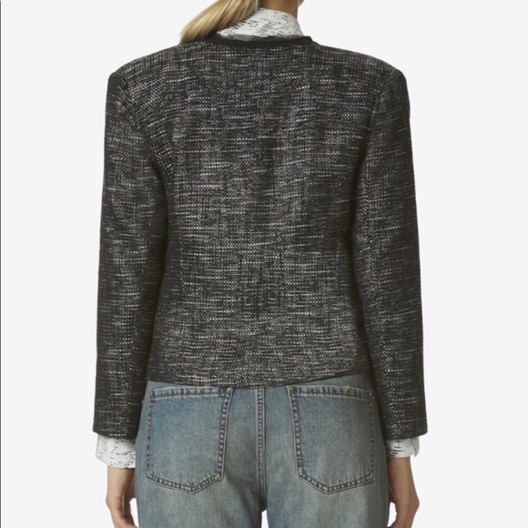 Avec Les Filles Black Tweed Open Front Blazer - Picture 2 of 9